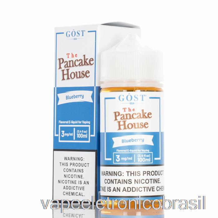 Vape Eletrônico Blueberry - The Pancake House - Gosto Vapor - 100ml 6mg